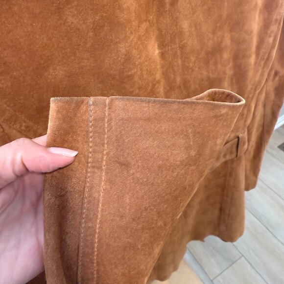 🤎 Suede Leather Coat w/ Faux Fur Collar 🤎 - Picture 8 of 9